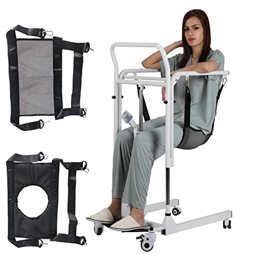 Seveni Patient Lift Wheelchair For Home Transport Chair Bedside Transfer Chair Toilet Seat, Bathroom Rolling Shower Chair Lift Aid Handicapped Elderly One-Button Lifting For Seniors #TOP11