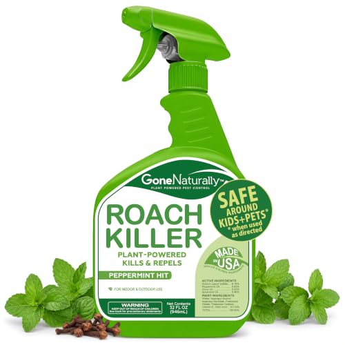Image of Roach Killer - Peppermint Oil Roach Spray for Indoor Infestation & Outdoor Use - Cockroach Killer & Roach Repellent for Home - Safe Around Kids & Pets Pest Control (32oz)