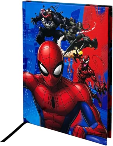 Scuola Agenda compatibile con DIARIO 20x15cm Spiderman Uomo Ragno Marvel standard 2026/2027 + Omaggio portachiave fischietto e penna multicolore