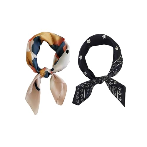 FONYVE Silk Feeling Scarf Oil Paint Pink and Mulberry Silk Scarf Constellation Black