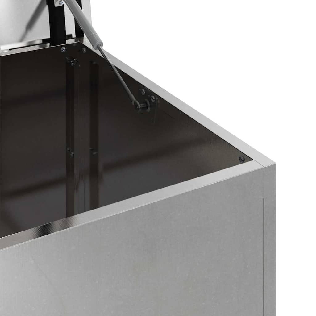 vidaXL Caja de Almacenamiento Exterior Plateado 100 x 50,5 x 50 cm, Caja de Almacenamiento Exterior, Armario Rectangular, Mueble Resistente al Clima, Organizador Industrial para Patio