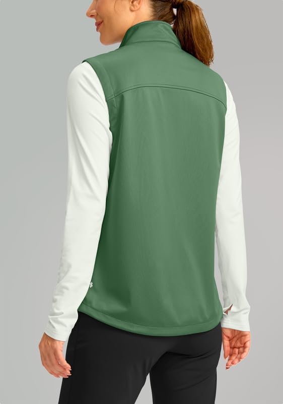 Soothfeel Women's Vest with Zipper Pocekts Lightweight Softshell Sleeveless Jacket Hiking Travel Golf Running Vest for Women - Image 3