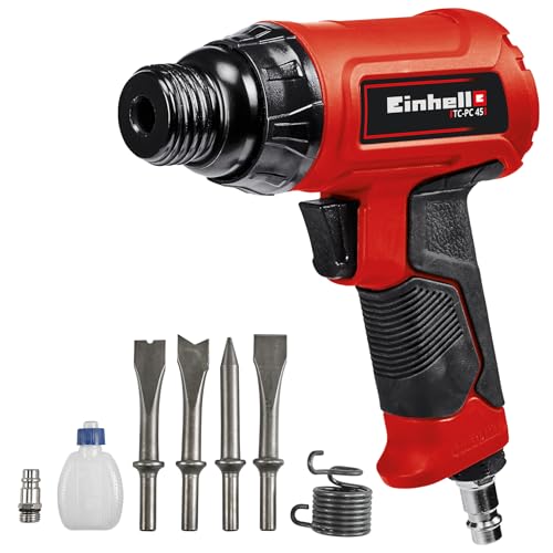 Einhell Marteau burineur pneumatique TC-PC 45 (pour travaux sur pierre + métal, avec kit de 4...