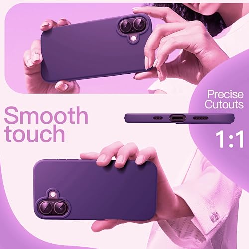 Image of SBMS Silicone Case for iPhone 17 6.3-Inch, Silky-Soft Touch Full-Body Protective Phone Case, Shockproof Back Cover for iPhone 17 (Purple)