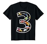 3rd Birthday T-Shirt Boys Cars Vehicles 3 Years Birthday T-Shirt