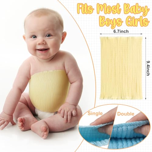 Image of Cutecrop Baby Belly Band Elastic Gtube Belt Double Layer Belly Button Cover Cotton Gtube Cover Umbilical Hernias Belt