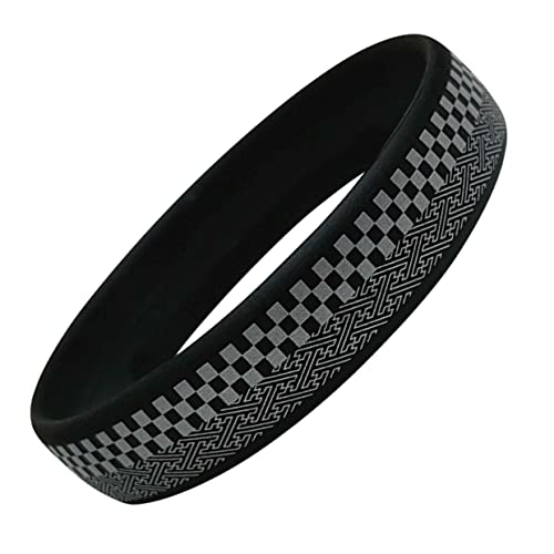 OLUAGE 日本製 静電気 防止 除去 ブレスレット メンズ レディース スパークノンXリストバンド (市松紗綾 ブラックxシルバー M サイズ)