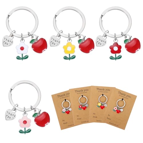 AOZUO 4Pcs Thank You Keychain for Helping Me Grow, Appreciation