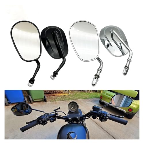 Espejos retrovisores de 8mm para motocicletas Touring y Road King cromados 2