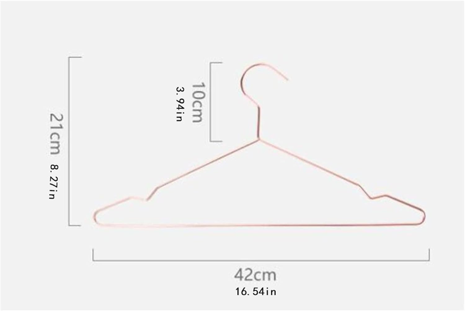 Clothes Hangers 10Pcs Rose Gold Metal Clothes Hangers With Groove Nonslip Coats Hanger For Home Coat Hangers (Color : Gold)