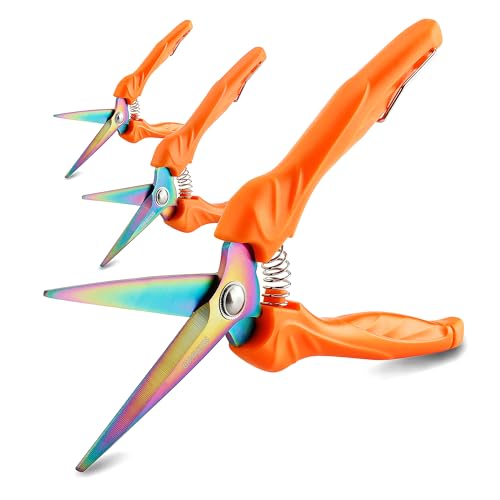 QMVESS 3 Pack Pruning Shears for Gardening, Ergonomic Garden Shears Pruning, Garden Clippers with...