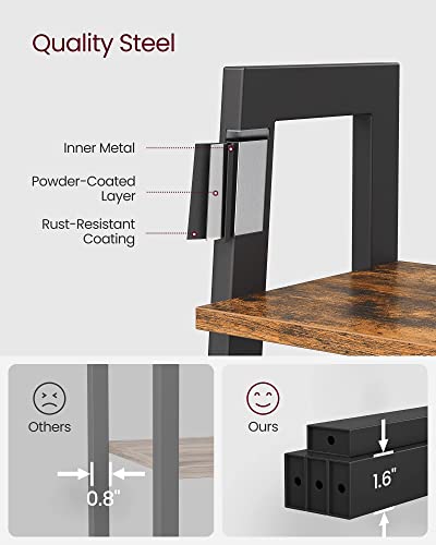 Vasagle Alinru 5-Tier Bookshelf, Industrial Bookcase And Storage Rack, Wood Look Accent Furniture With Metal Frame, 22.1 X 13.3 X 67.7 Inches, Rustic Brown #TOP5