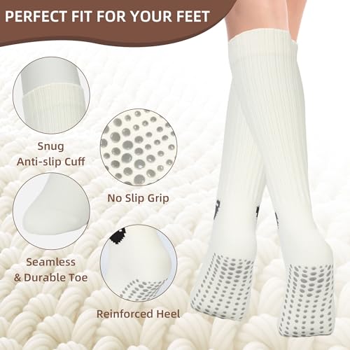 Image of Soxbang 3 /6 Pairs Cute Pilates Socks with Grips,Yoga Socks Barre Sock Non Slip Grip Embroidery for Barre Ballet Workout