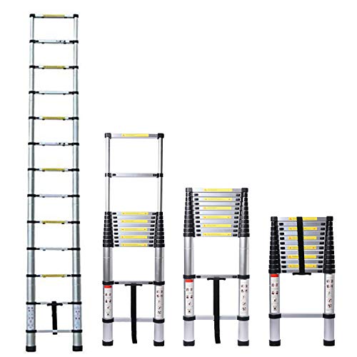 Multi-Purpose Aluminium Telescopic Ladder Extension Foldable Ladder for Home DIY Project Extendable Telescopicing 3.8M/12.46ft
