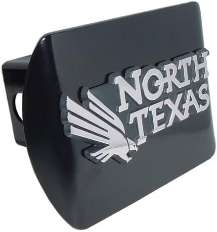 Elektroplate Univ. of North Texas Black Metal Trailer Hitch Cover Fits 2 Inch Auto Car Truck Receiver with NCAA College Sports Logo