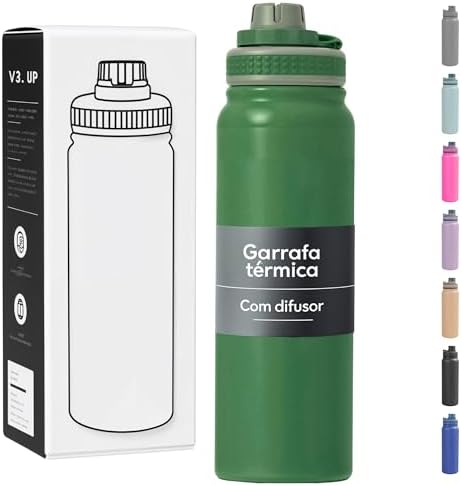 Garrafa Térmica 800ml - Aço Inox 304, Duplamente Isolada a Vácuo,...