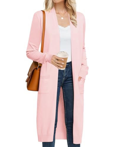 GRACE KARIN Women's 2025 Trendy Long Cardigans Sweater Lightweight Open Front Long Sleeve Maxi Duster Coats with Pockets