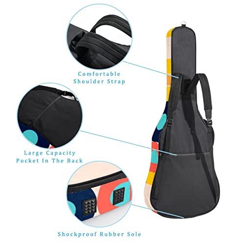 Housse étanche pour guitare acoustique avec double bandoulière et poche Motif géométrique Alphabet, Multicolore 01., 42… - Les Beatles, Paul McCartney, John Lennon, RIngo Starr, George Harrison Housse étanche pour guitare acoustique avec double bandoulière et poche Motif géométrique Alphabet, Multicolore 01., 42… – Image 4