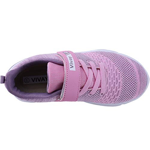 Vivay Girls Running Shoes Athletic Tennis Shoes for Kids Lightweight Sneakers for Big Kid (3c-Pink,Size 5 Big Kid)