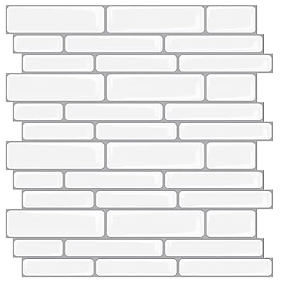 Art3d Peel and Stick Backsplash for Kitchen, Stick on Thickened Tiles in White, 12"x12" ?10 Tiles)