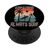 Surfen Urlaub Sansibar Palmen Surfen Reisen PopSockets mit austauschbarem PopGrip