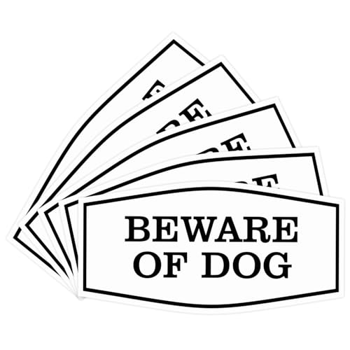 Beware of Dog wall sign 5-pack - durable, easy install