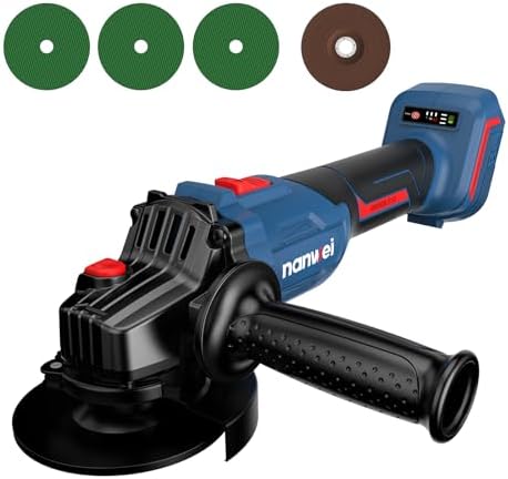 NANWEI Akku Winkelschleifer kompatibel mit Makita 18V Akku,125 mm ohne Akku | Akku Flex mit bürstenlos Motor,9800U/min,3-Gang-Modus,inkl.Spannschlüssel und Scheiben,Ideal zum Schne