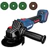 NANWEI 4-1/2" Angle Grinder Tool Cordless Brushless,3 Variable Speed Angle Grinder Compatible With Makita 18V Battery，Max 9800rmp，4Pcs Cutting Discs For Cutting Grinding Polishing (5" - Tool Only)