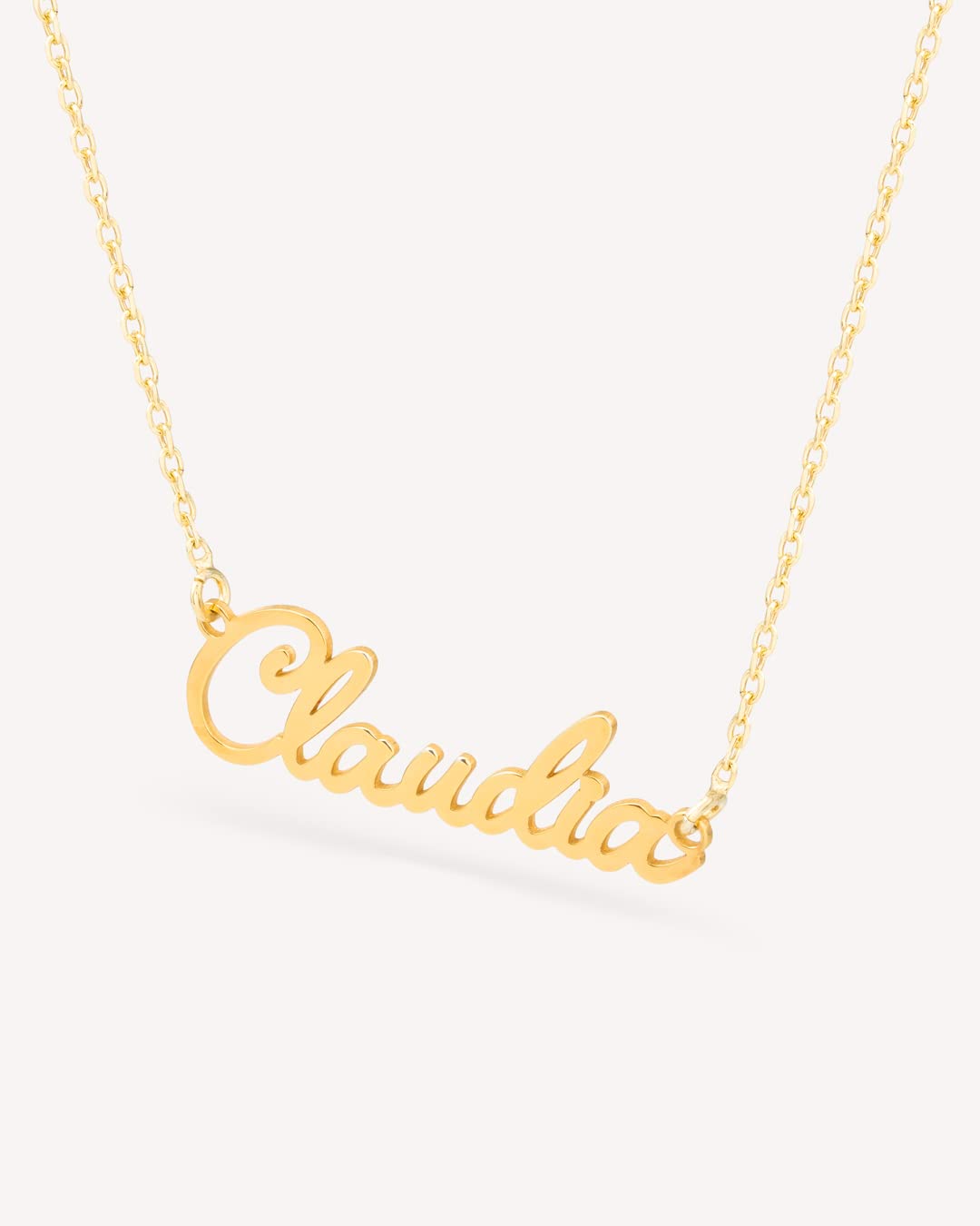 Collar con Nombre Personalizado - Plata de Ley 925/1000 para Mujer – Collar Artesanal con Cadena Ajustable - Hecho en España (Modelo Évora Oro, Plata de Ley)