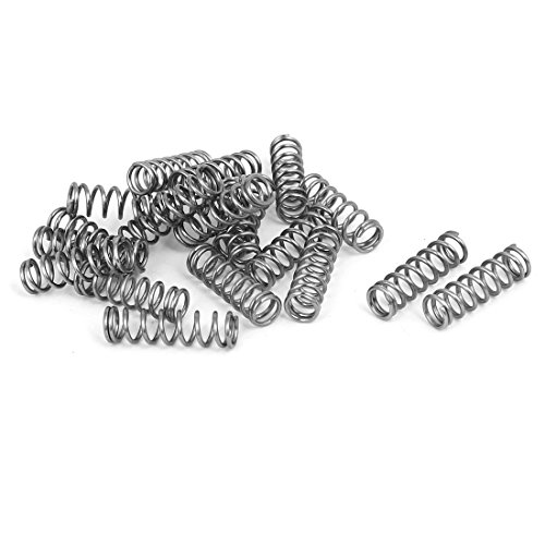 uxcell Compression Spring,304 Stainless Steel,6mm OD,0.8mm Wire Size,20mm Free Length,Silver Tone,20Pcs