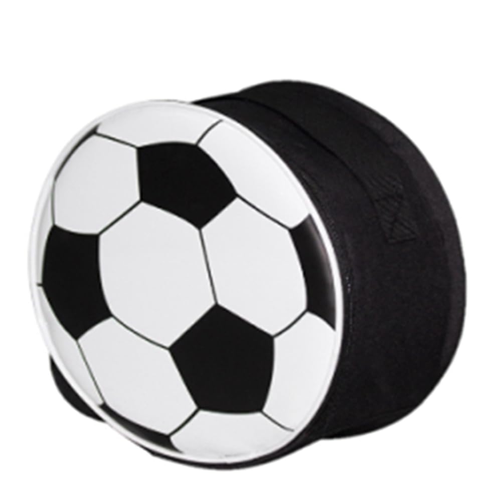 CTRLZS Football Lunch Bag with Strap, Reusable Round Thermal Bags for School Picnic Camping Outdoor- Black