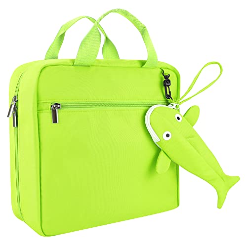 Annmore Bolsa para Tiptoi Starterset, con una Funda de Ballena para el Bolígrafo Tiptoi y Varios Bolsillos para 10-12 Libros, Organizador para Libros Infantiles, Verde Cover