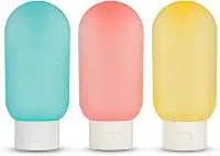 Kit de Frascos para Viagem 60ml 3 Peças Porta Shampoo Sabonete Creme Antivazamento Compacto Reutilizável Fácil de Usar Seguro Cosméticos