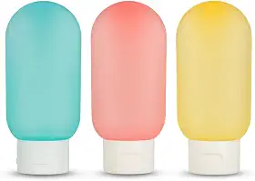 Kit de Frascos para Viagem 60ml 3 Peças Porta Shampoo Sabonete Creme Antivazamento Compacto Reutilizável Fácil de Usar Seguro Cosméticos