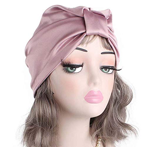 Prettyia — Pacote com 2 chapéus de dormir 100% seda pura para dormir