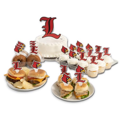 Desert Cactus University of Louisville UofL Cardinals Food Picks Cupcake and Cake Toppers Cake Pop Sticks - 25 Pcs Party Supplies and Decorations