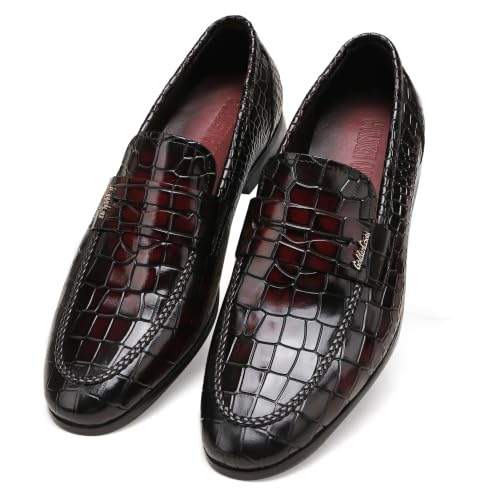 Image of Mens Leather Tassel Loafer, Classic Luxury Smooth Upper Tassel Slip-on Penny Loafer for Mens, Black
