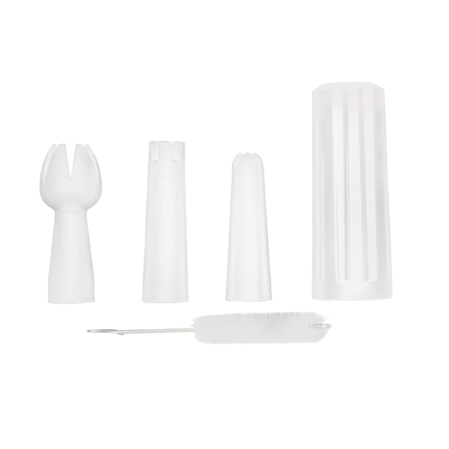Whipped Cream Dispenser General Accessories - 3 Plastic Decoration Tips, Culinary Charger Holder, A Clean Brush for Cream Dispenser