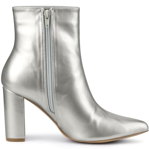 Bottines à talon carré et bout pointu avec fermeture éclair pratique - 6