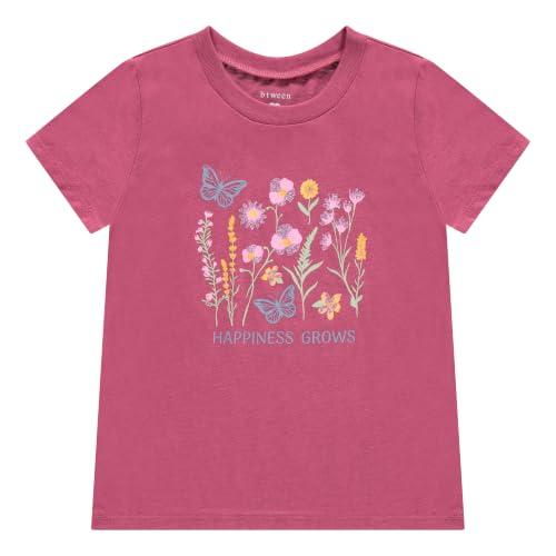 Image of BTween Girls 4 Piece Tops Fashionable Short Sleeve T-Shirt Casual Daily Shirt for Kids Assorted Colors