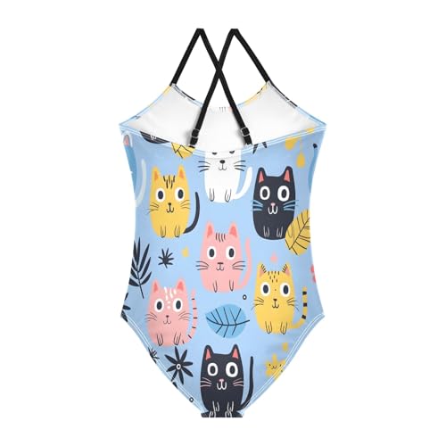 Girl's One Piece Swimsuit Cute Cat Z Beach Bathing Swimwear2