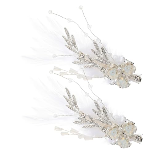 Pinzas de pluma hanfu decorativas para tocados de novia de boda