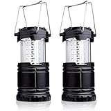 LED Camping Laterne, LED Campinglampe Tragbar 1W 100 Lumen Mini Laterne Ausziehbar Batteriebetrieb Wasserdicht Außenleuchte für Camping, Wandern, Notfall und Nachtlicht - 2 Stück