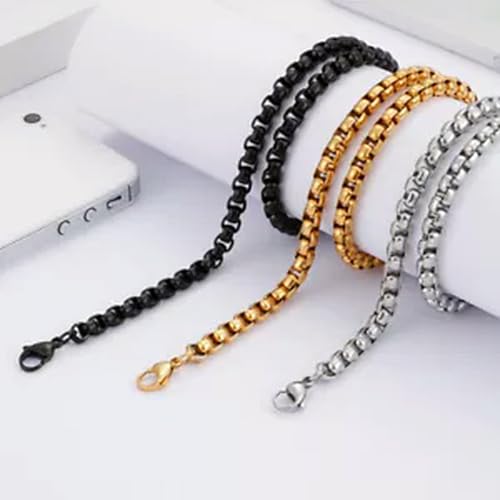 Collier chaîne carrée en acier inoxydable de qualité supérieure maille 6mm