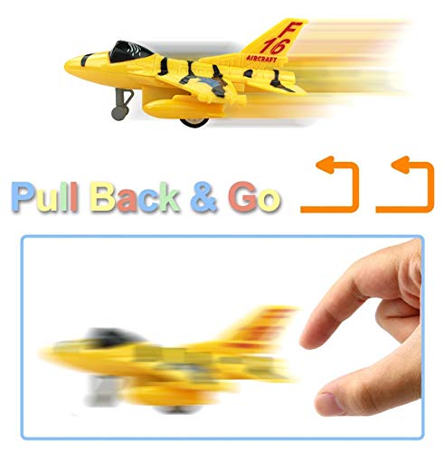 Liberty Imports Set Of 12 Pull Back Airplanes Vehicle Playset - Variety Pack Of Helicopters, Stealth Bombers, Fighter Jets, Aircraft, Planes And More! #TOP4