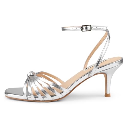 Image of JOY IN LOVE Women's Kitten Low Strappy Heels Ankle Strap Heeled Sandals