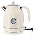 MegaChef 1.7 Quart Electric Tea Kettle and 2 Slice Toaster Combo in Matte Cream (Cream)