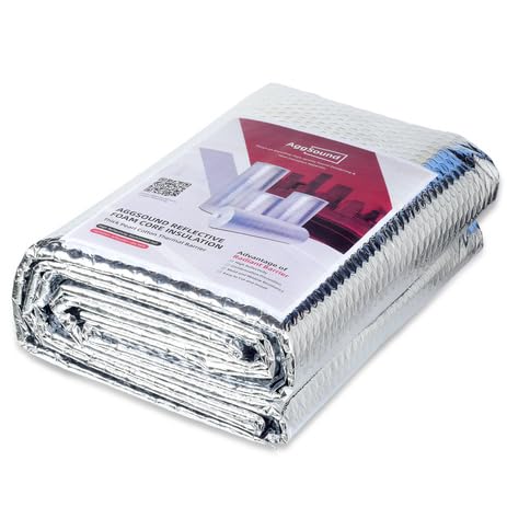 AggSound3mm Reflective Bubble Insulation Sheet, 24 in X 5FT Double Side Aluminum Foil Bubble Shield, Aluminum Foil Window Insulation for Winter and Summer, Garage Door, Roof, Car, RV
