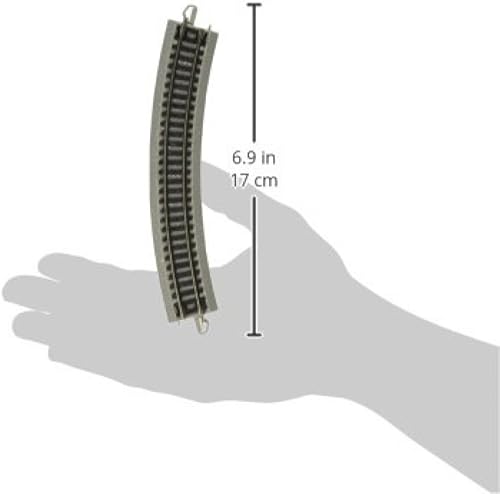 Miniatura 2 de Bachmann Trenes - PISTA E-Z A Presión 11.25" RADIUS CURVED TRACK (6/tarjeta) - Riel Níquel Plata con Roadbed Gris - Escala N, 8