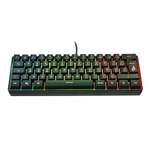 SureFire Kingpin X1 60% Clavier Gaming French, Gaming Multimedia Keyboard Petit & Mobile RGB Clavier Lumineux 25 Touches Anti-Ghosting Français AZERTY